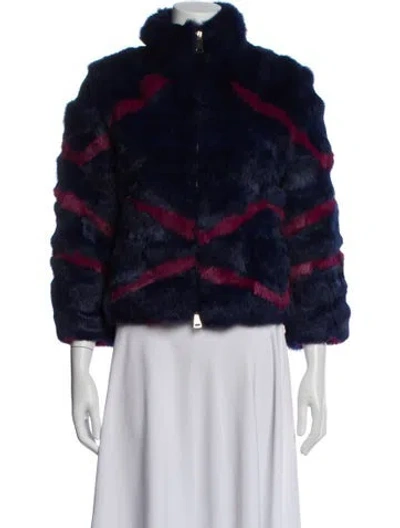 Pre-owned Blugirl Printed Fur Jacket In Blue