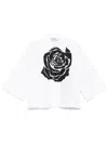 Blugirl Printed Popeline Stretch Boxy Shirt In White