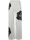Blugirl Printed Popeline Stretch Trousers In White