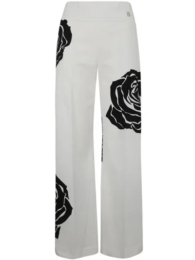 BLUGIRL BLUGIRL PRINTED POPELINE STRETCH TROUSERS