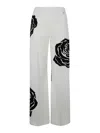 Blugirl Printed Popeline Stretch Trousers In White