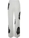 Blugirl Printed Popeline Stretch Trousers In White