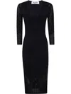 Blugirl Fitted Midi Dress With Deep V-neckline In Black