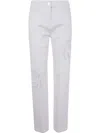 Blugirl Embroidered Mesh Detail Jeans With Rear Pockets In White