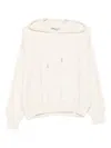 Blugirl Relaxed Fit Hooded Sweatshirt With Ribbed Details In White