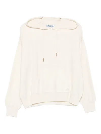 BLUGIRL RELAXED FIT HOODED SWEATSHIRT WITH RIBBED DETAILS