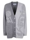 Blugirl Goffrato Knit Cardigan In Gray