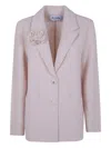 Blugirl Rose-embellished Wool Jacket In Pink