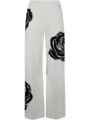 Blugirl Printed Popeline Stretch Trousers In White