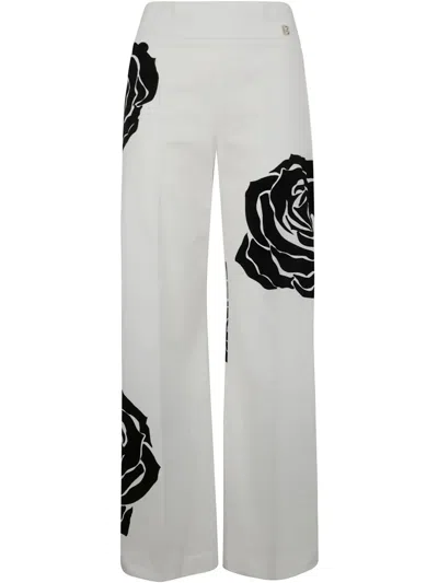 BLUGIRL ROSE-PATTERN TROUSERS