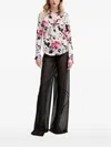 Blugirl Rose-print Button-up Shirt In White