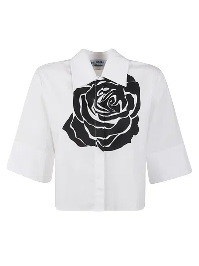 BLUGIRL ROSE PRINT CROPPED SHIRT