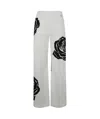 Blugirl Printed Popeline Stretch Trousers In White