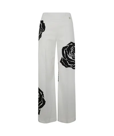 BLUGIRL ROSE-PATTERN TROUSERS