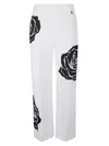 Blugirl Printed Popeline Stretch Trousers In White
