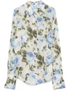 Shop Blugirl Rose-print Shirt In Blue