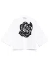 Blugirl Printed Popeline Stretch Boxy Shirt In White