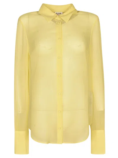 Blugirl Round Hem See-through Plain Shirt In Yellow