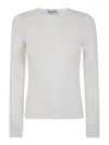 Blugirl Ecs Viscose Round Neck Sweater In Blanco
