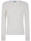 Blugirl Ecs Viscose Round Neck Sweater In Chalk