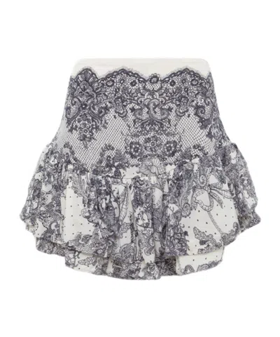 Blugirl Ruffled Shorts In Gray