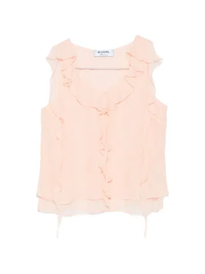 Blugirl Ruffled Tiered Blouse In Pink