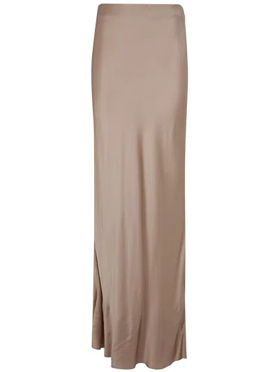 Blugirl Satin Long Skirt In Brown
