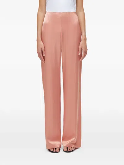 Blugirl Satin Palazzo Pants In Pink