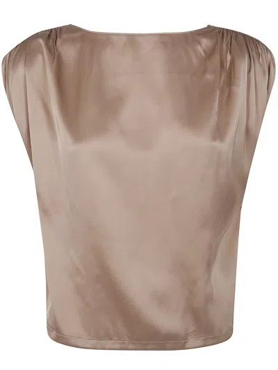 Blugirl Satin Shirt In Brown