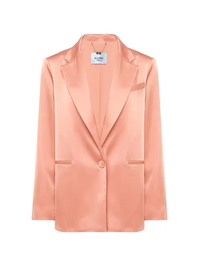 Blugirl Satin Single-breasted Blazer In Pink