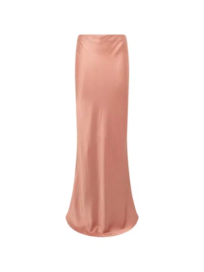 Blugirl Satin-finish Maxi Skirt In Pink
