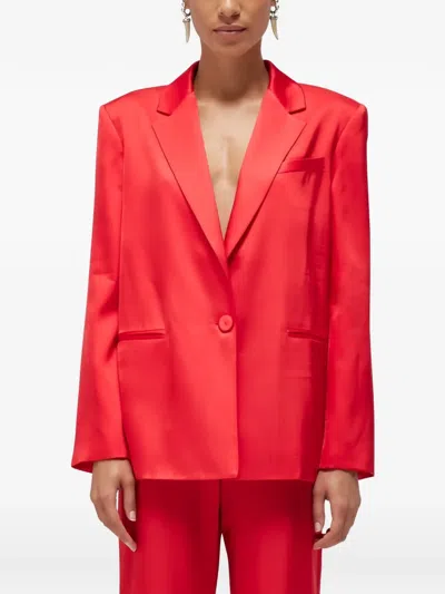 Blugirl Satin-finish Single-breasted Blazer In Red