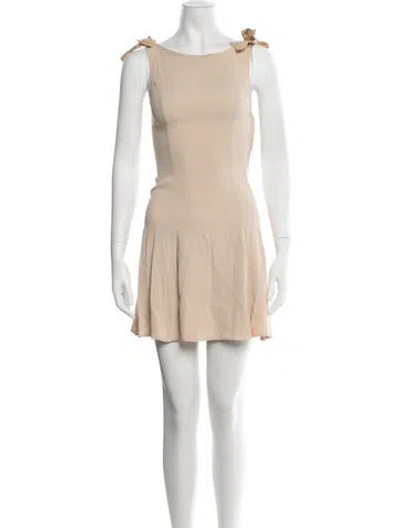 Pre-owned Blugirl Scoop Neck Mini Dress In Neutrals