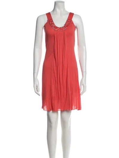 Pre-owned Blugirl Scoop Neck Mini Dress In Red