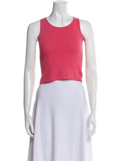Pre-owned Blugirl Scoop Neck Sleeveless Crop Top In Pink
