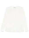 Blugirl Semi Trasparent Blouse In White Silk With Rouches In White