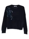 Blugirl Classic Knit Sweater With Round Neckline In Blue