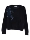 Blugirl Sequin Floral Sweater In Black