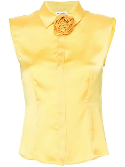 Blugirl Shirt With Logo In Yellow