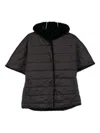 Blugirl Short Quilted Coat With Faux Fur Hood In Black