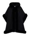 Blugirl Short-sleeved Hooded Cape In Black