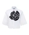 Blugirl Printed Popeline Stretch Boxy Shirt In White