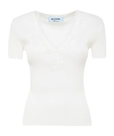 Blugirl Short-sleeved Sweater In White