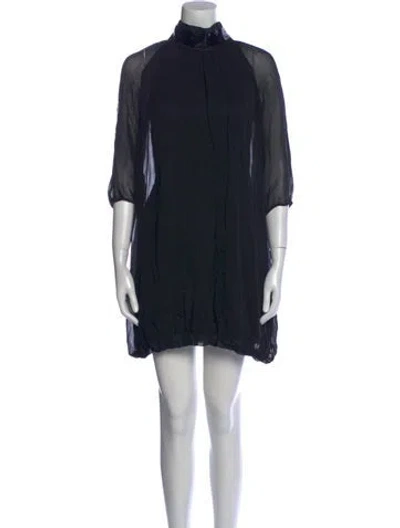 Pre-owned Blugirl Silk Mini Dress In Black
