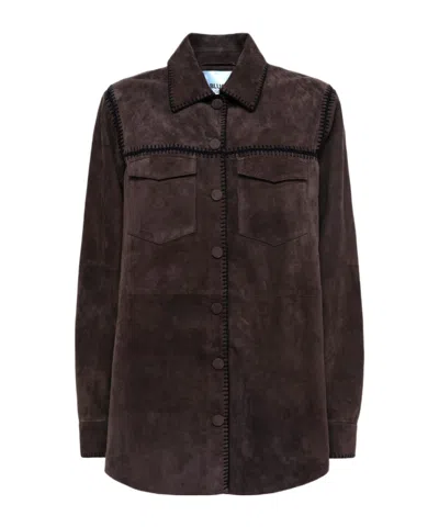 Blugirl Single-breasted Long-sleeve Shirt In Burgundy