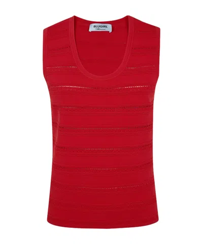 Blugirl Sleeveless Knitted Vest In Red