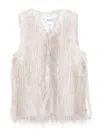 Blugirl Sleeveless Textured Jacket With V-neckline And Relaxed Fit In White