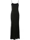 Blugirl Sleeveless Satin Maxi Dress In Black