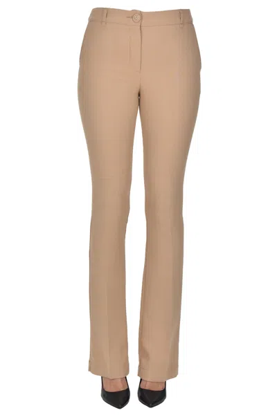 Blugirl Slightly Flared Leg Trousers In Camel