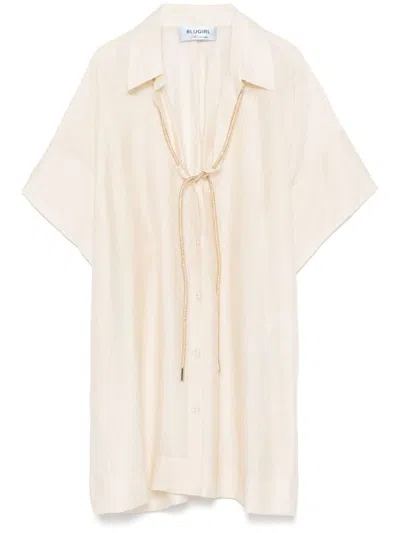 Blugirl Kids' Soft Beige Shirt With Belt